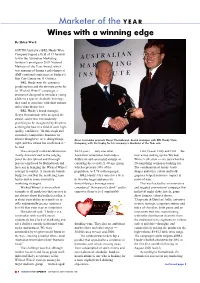 Marketer of the YEAR Wines with a Winning Edge