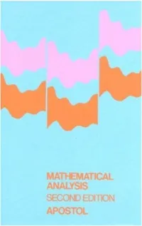 Mathematical Analysis, Second Edition