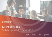 Microsoft 365 Subscription Comparison
