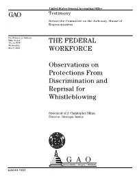 Observations on Protections from Discrimination and Reprisal for Whistleblowing