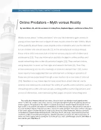 Online Predators — Myth Versus Reality (Pdf)