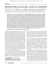 Reconstructing Ancestral Gene Content by Coevolution