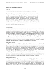 Rules in Database Systems J