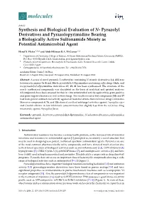 Synthesis and Biological Evaluation of N-Pyrazolyl Derivatives And