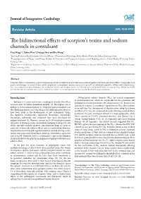 The Bidirectional Effects of Scorpion's Toxins and Sodium Channels In