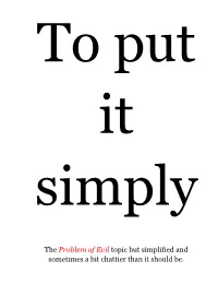 The Evidential Problem of Evil