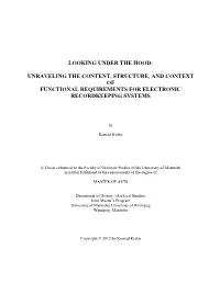 Unraveling the Content, Structure, and Context of Functional Requirements for Electronic Recordkeeping Systems