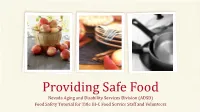 ADSD Food Safety Tutorial