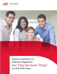 Are They the Same Thing? an ADP White Paper Executive Summary