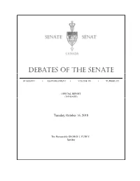 Debates of the Senate