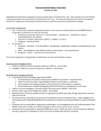 Environmental Status Overview October 10, 2013