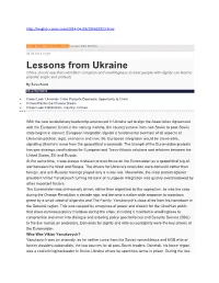 Lessons from Ukraine