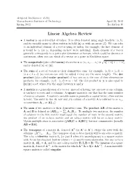 Linear Algebra Handout