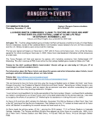 Lockheed Martin Commanders' Classic to Feature Air