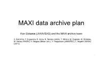 MAXI Data Archive Plan
