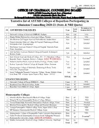 OFFICE of CHAIRMAN, COUNSELING BOARD (UG/PG AYUSH Counseling Board, Govt