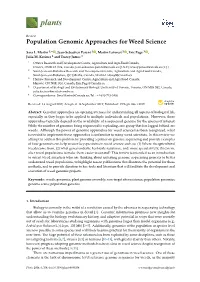 Population Genomic Approaches for Weed Science