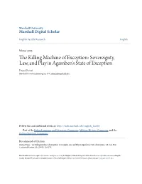 Sovereignty, Law, and Play in Agamben's State of Exception