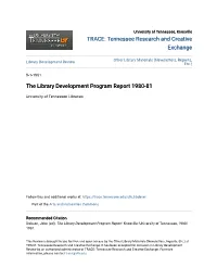 The Library Development Program Report 1980-81