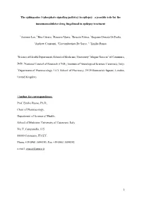 The Sphingosine 1-Phosphate Signaling Pathway in Epilepsy: a Possible Role for The