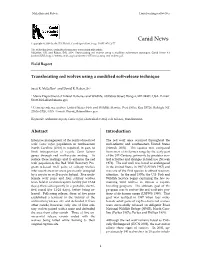 Translocating Red Wolves Using a Modified Soft-Release Technique