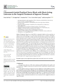 Ultrasound-Guided Popliteal Nerve Block with Short-Acting Lidocaine in the Surgical Treatment of Ingrown Toenails