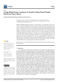 Using Multi-Factor Analysis to Predict Urban Flood Depth Based on Naive Bayes