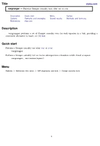 Vargranger — Pairwise Granger Causality Tests After Var Or Svar