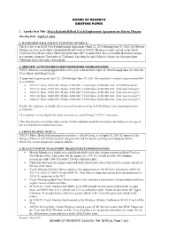 Board of Regents Briefing Paper