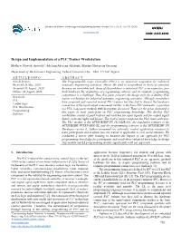 Design and Implementation of a PLC Trainer Workstation