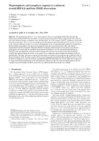 Geotail HEP-LD and Polar PIXIE Observations