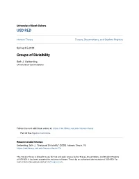 Groups of Divisibility