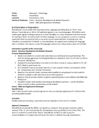 Intern - Business Development & Market Research Intern - R&D and Application Developer