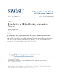 Introduction to Medical Coding, Introductory Module Veronica F
