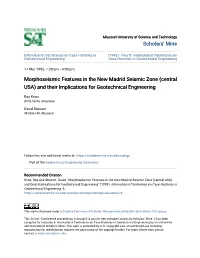 Morphoseismic Features in the New Madrid Seismic Zone (Central USA) and Their Implications for Geotechnical Engineering