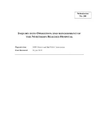 Submission No 200 INQUIRY INTO OPERATION and MANAGEMENT