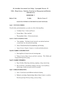 Textiles 3 Year UG