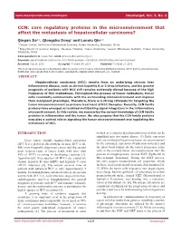 CCN: Core Regulatory Proteins in the Microenvironment That Affect the Metastasis of Hepatocellular Carcinoma?