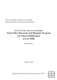 Joint Policy Research and Dialogue Program for Fiscal Stabilization In