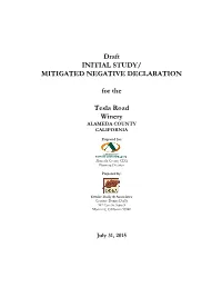 MITIGATED NEGATIVE DECLARATION for the Tesla Road
