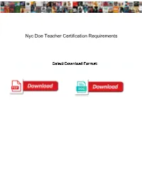 Nyc Doe Teacher Certification Requirements