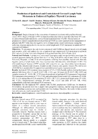 Prediction of Ipsilateral and Contralateral Cervical Lymph Node Metastasis in Unilateral Papillary Thyroid Carcinoma