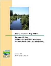 Sammamish River Temperature and Dissolved Oxygen Total Maximum Daily Load Study Design