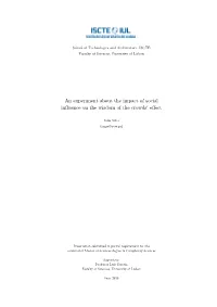 An Experiment About the Impact of Social Influence on the Wisdom of the Crowds' Effect