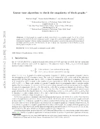 Arxiv:1808.03411V2 [Cs.DS] 20 Nov 2018 Mle Hti Ssnua.A Singular