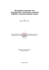 Biocatalytic Preparation and Characterization of Alternative Substrate of Mshb, a Mycothiol Pathway Enzyme