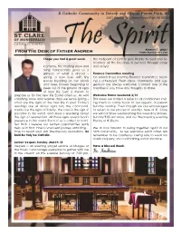From the Desk of Father Andrew March 7, 2021 Third Sunday of Lent