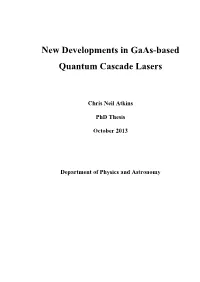New Developments in Gaas-Based Quantum Cascade Lasers