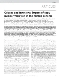 Origins and Functional Impact of Copy Number Variation in the Human Genome