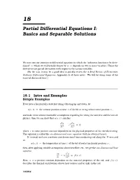 Partial Differential Equations I: Basics and Separable Solutions